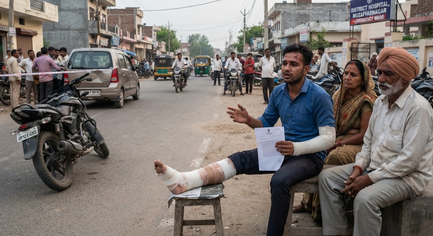 Muzaffarnagar me WagonR aur Yamaha MT-15 ki bhayanak takkar ek mahine baad darj hua mamla
