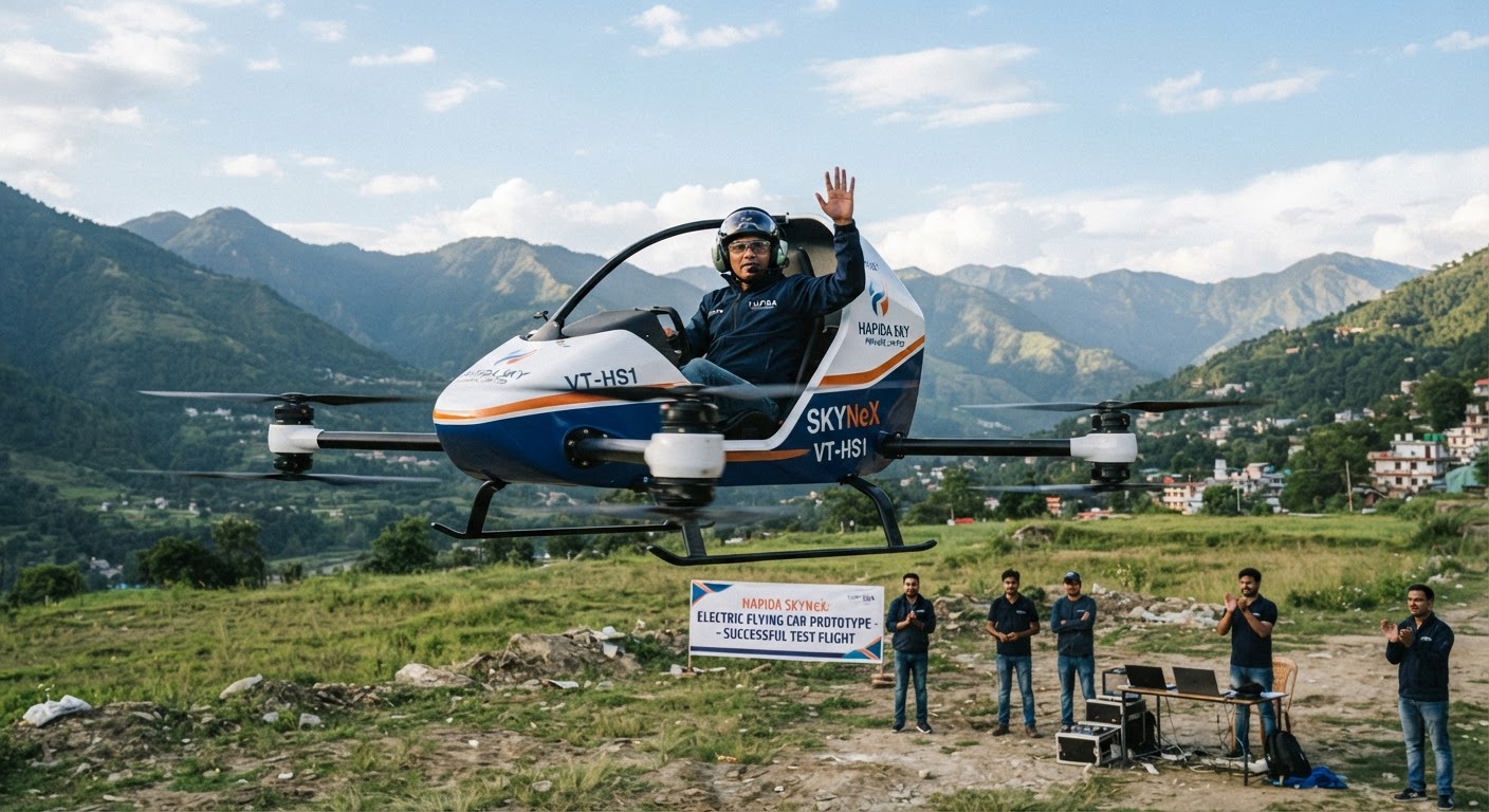 उत्तराखंड के रवि टम्टा ने बनाई देश की पहली इलेक्ट्रिक फ्लाइंग कार HAPIDA SKYNeX
