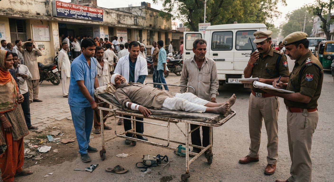 मुजफ्फरनगर में तेज रफ्तार वाहन का कहर पेट्रोल पंप से निकलते ही बुजुर्ग को मारी जोरदार टक्कर